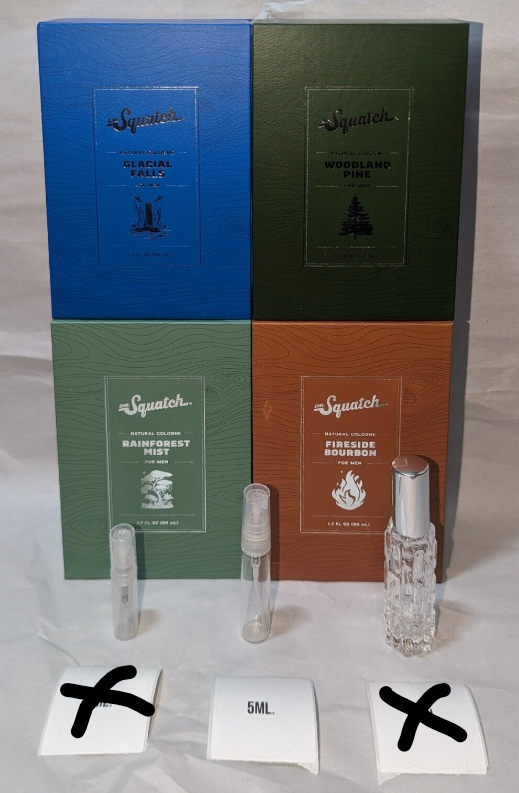 4 Pack Dr. Squatch Cologne Samples 5ML ONLY